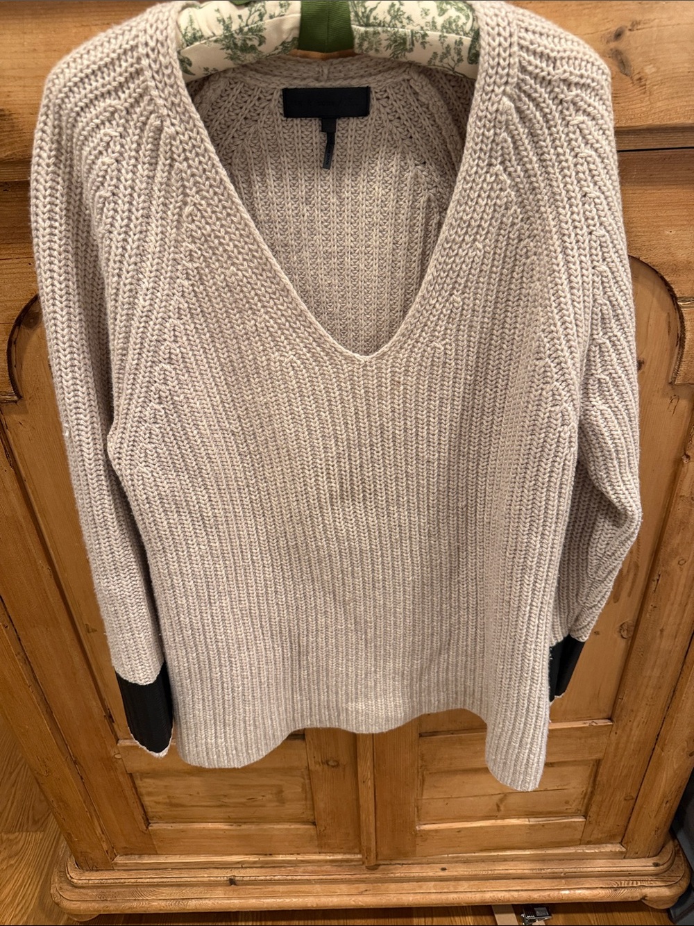 Rag & Bone Knit Sweater with Leather Cuffs